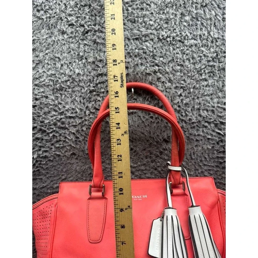 Coach Restored Legacy Perforated Leather Candace Carryall Tote Bag Coral 22390 - Picture 14 of 14